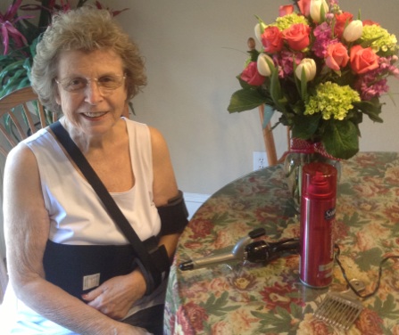 After I did Mom's hair.  Good to know I have a back-up profession if my current career doesn't pan out!!